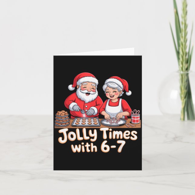 Funny 6 7 Six Seven Meme Christmas Santa Claus Wom Kort (Framsida)