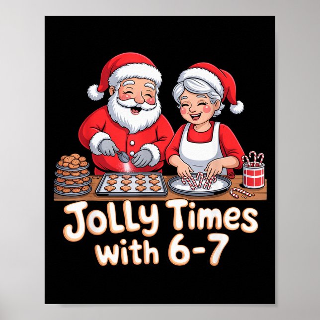 Funny 6 7 Six Seven Meme Christmas Santa Claus Wom Poster (Framsidan)