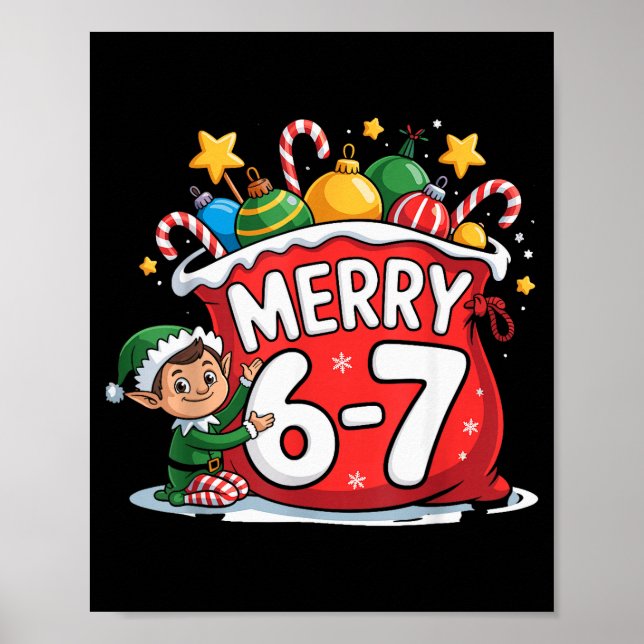 Funny 6 7 Six Seven Meme Christmas Women Men Kids  Poster (Framsidan)