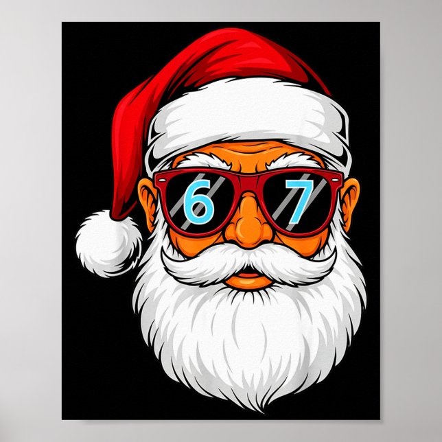 Funny 6 7 Six Seven Meme Santa Face Christmas Men  Poster (Framsidan)