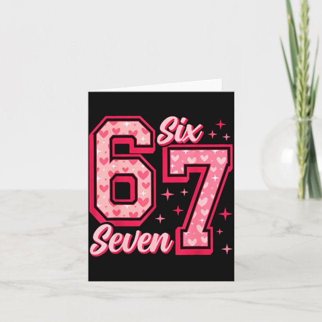 Funny 6 7 Six Seven Meme Saying Valentine Couple M Kort (Framsida)