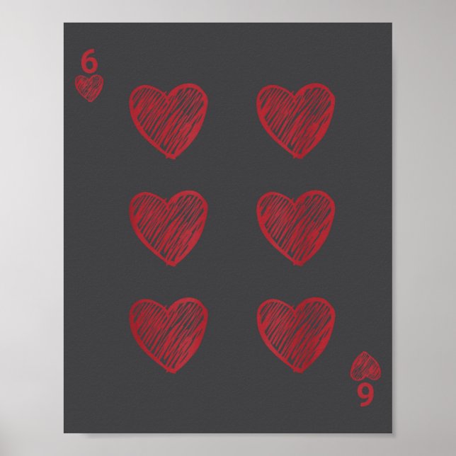 Funny 6 7 Valentine Love Heart Playing Card Couple Poster (Framsidan)