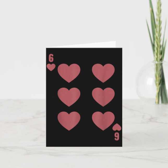 Funny 6 7 Valentine Love Heart Playing Card Matchi Kort (Framsida)