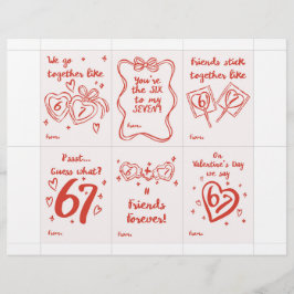 Funny 6 7 Valentine’s Day Cards for Classroom Brevhuvud