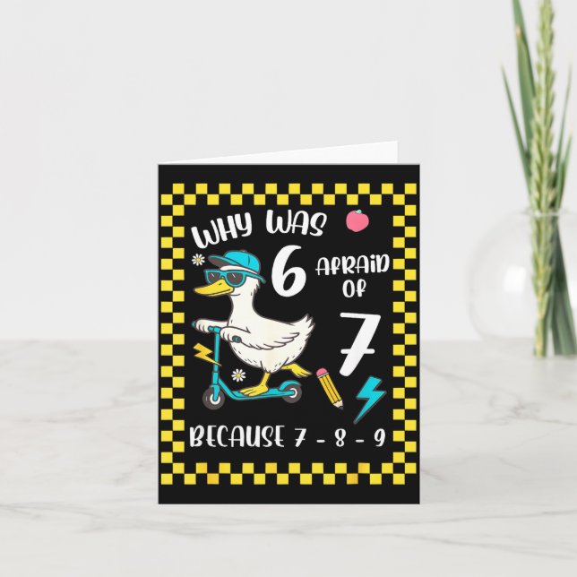 Funny 6 Afraid Of 7 Silly Goose Six Seven 67 Meme  Kort (Framsida)