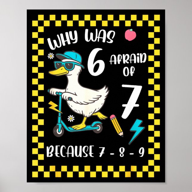 Funny 6 Afraid Of 7 Silly Goose Six Seven 67 Meme  Poster (Framsidan)
