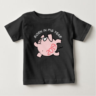 Funny 6 Tecknader Illustration Rosa Gris 2019 Baby T Shirt