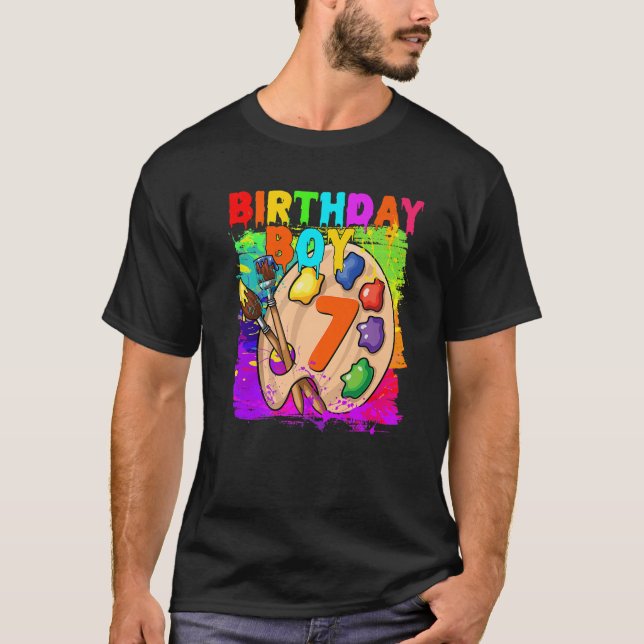 Funny 6e Birthday Boy Art Painting B Day 6 Year O T Shirt (Framsida)