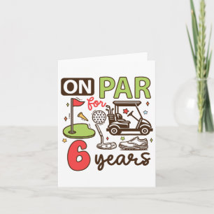 Funny 6e Birthday Golf Shirt 6 år Gammal Golfer K Kort