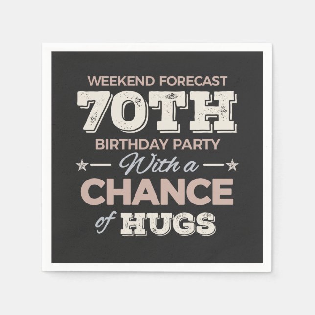Funny 70-årsdag ord pappersservett (Framsidan)
