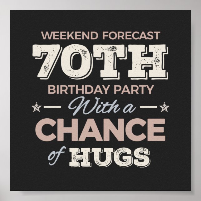 Funny 70-årsdag ord poster (Framsidan)