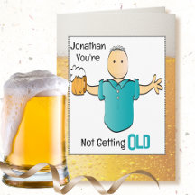 Funny 70:e födelsedag Male Tecknad Beer Old Age Ro