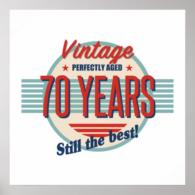 Funny 70:e födelsedagen gammal fashioned poster (Framsidan)