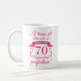 Funny 70:e födelsedagen "Perfektion" Kaffemugg