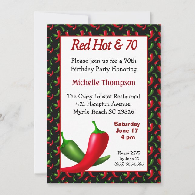 Funny 70:e födelsedagsinbjudan inbjudningar (Framsida)