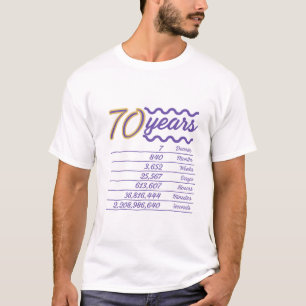 Funny 70:e födelsedagsoffert: 70 års uppdelning i t shirt
