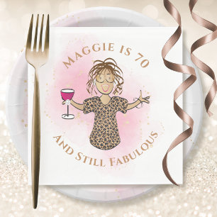 Funny 70 och Fabulous Ethnic Sassy 70 Birthday Pappersservett