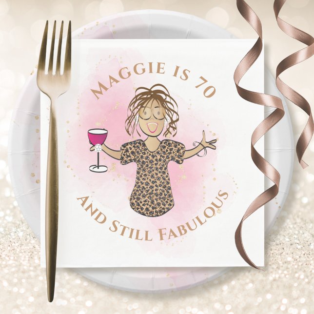 Funny 70 och Fabulous Ethnic Sassy 70 Birthday Pappersservett (Skapare uppladdad)