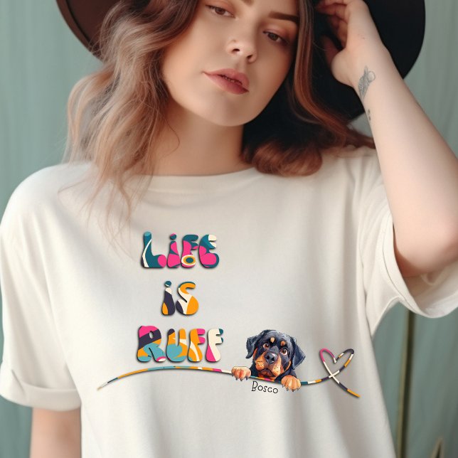 Funny 70:s färgstarka Retro Rottweiler-anpassade n T Shirt (Skapare uppladdad)