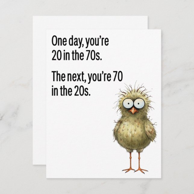 Funny 70th Birthday Card Dad Getting Old Bird Julkort (Fram/baksida)