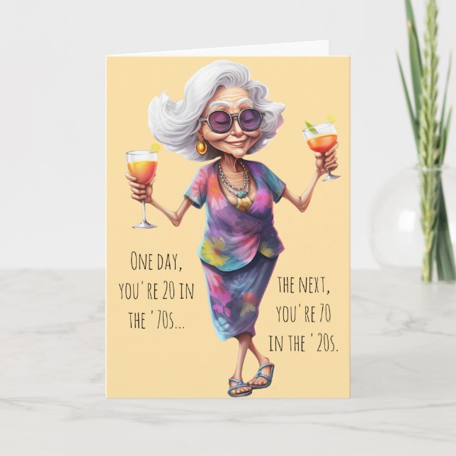 Funny 70th Birthday Card for Women Kort (Framsida)