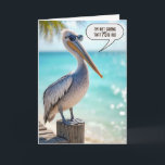 Funny 75:e Birthday Pelican Kort<br><div class="desc">En pelikan som bär solglasögon står tryggt på en trädoppling vid havet under en 75:e-födelsedag. All text kan ändras.</div>
