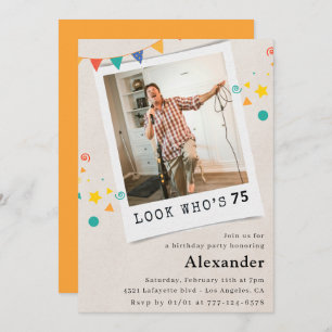 Funny 75:e-födelsedagsinbjudningar Manar Roligt Ph Inbjudningar