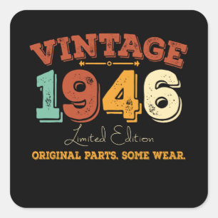 Funny 79 år gammal 1946 Vintage 79:e födelsedagspr Fyrkantigt Klistermärke