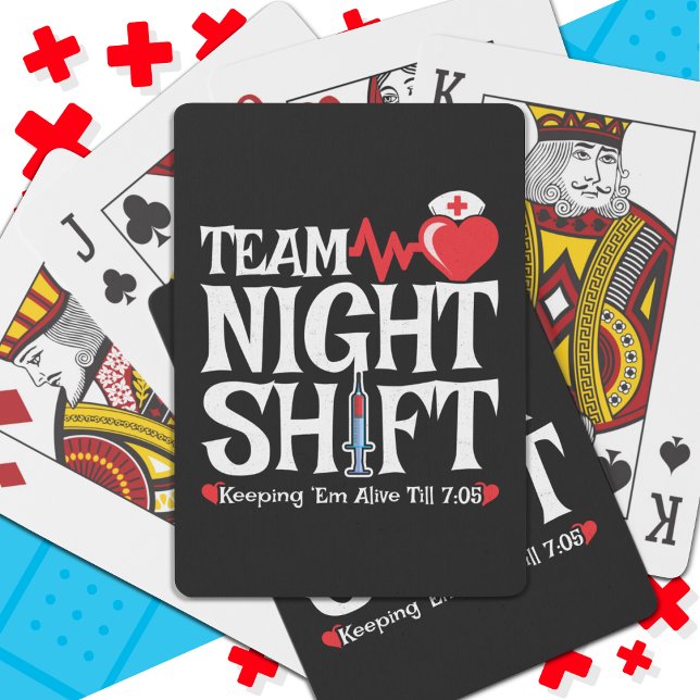 Funny 7:05 Teamet Nattskift sjuksköterskeuppskattn Casinokort (Skapare uppladdad)