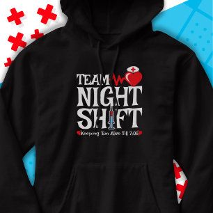 Funny 7:05 Teamet Nattskift sjuksköterskeuppskattn Hoodie