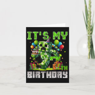 Funny 7-årig 7:e-födelsedagspresent - Pixel Art Ga Kort