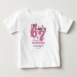 Funny 7th Birthday | “I Was 6, Now 7” Party T Shirt