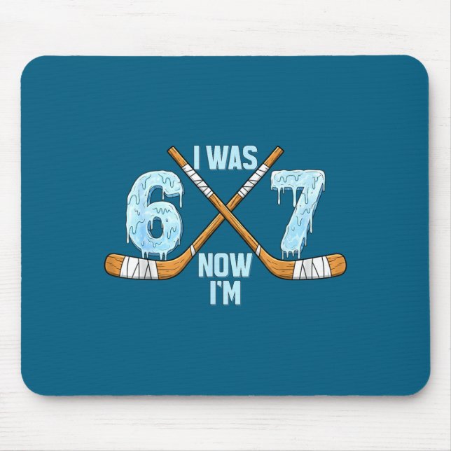 Funny 7th Hockey Birthday Boy I Was 6 Now I'm 7 Ye Musmatta (Framsidan)