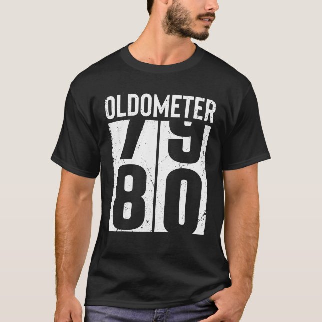 Funny 80 år gammal 80:e födelsedag Odometer Oldome T Shirt (Framsida)