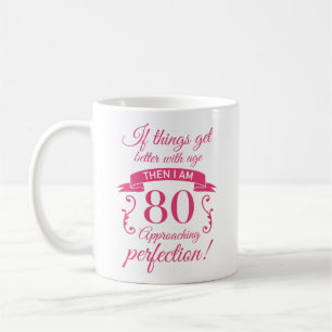 Funny 80:e födelsedag "Perfektion" Kaffemugg