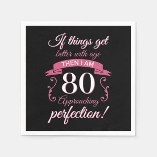 Funny 80:e födelsedag "Perfektion" Pappersservett