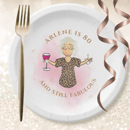 Funny 80:e födelsedagen Guld Rosa 80 och Fabulous