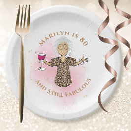 Funny 80:e födelsedagen Rosa Ethnic 80 och Fabulou
