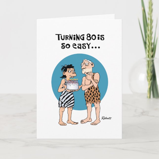 Funny 80:e födelsedagskort kort (Framsida)