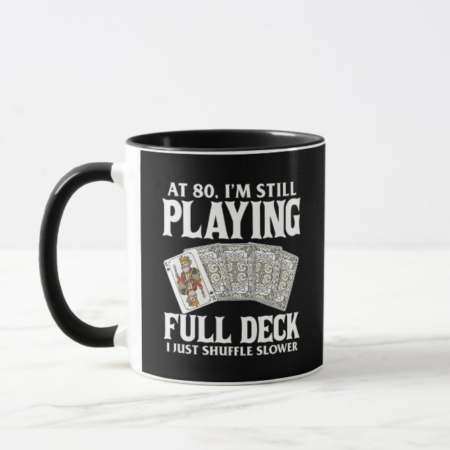 Funny 80th Birthday Card Player Mug  Mugg (Vänster)