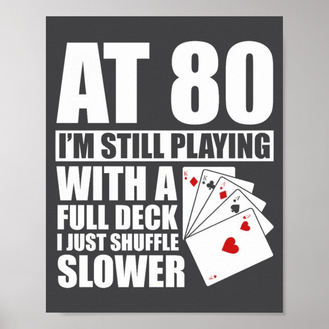 Funny 80th Birthday Ker Player 80 Year Old Retro  Poster (Framsidan)