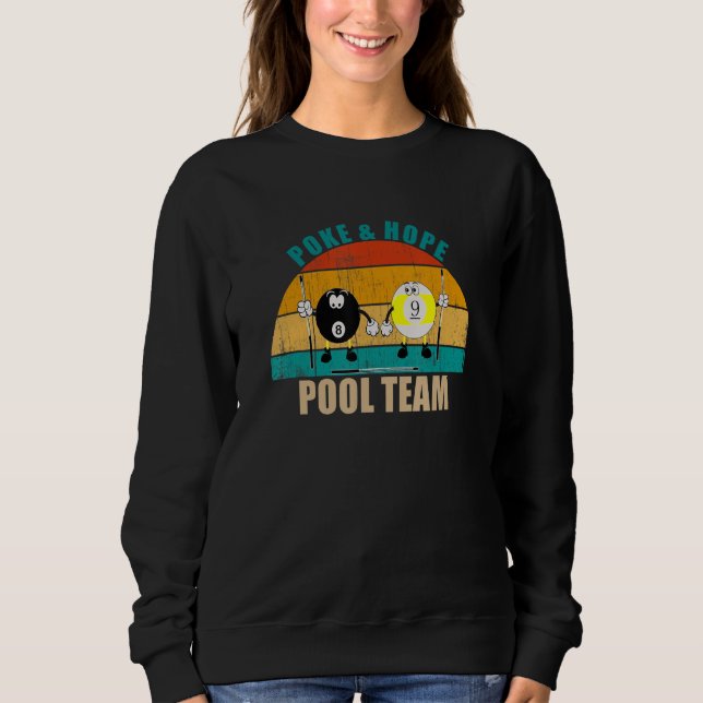 Funny 8 9 Ball Billiards Team Poke & Hope Pool T Shirt (Framsida)