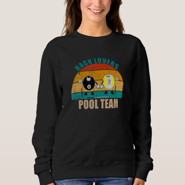 Funny 8 9 Ball Billiards Team Rack Lovers Pool T Shirt (Framsida)