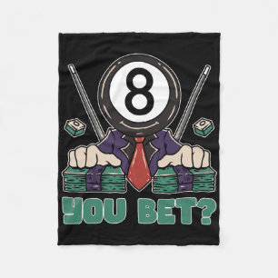 Funny 8 Boll Billiard Bassäng Player Åtta Boll Bil Fleecefilt