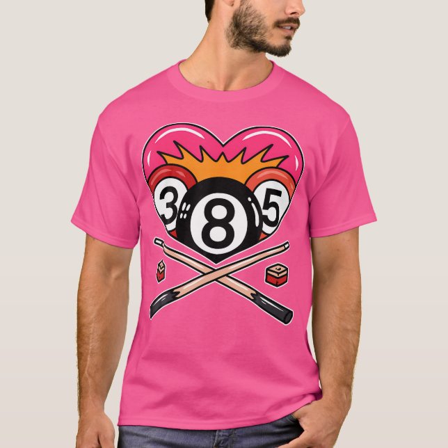 Funny 8 Boll Billiard Bassäng Player Åtta Boll Bil T Shirt (Framsida)