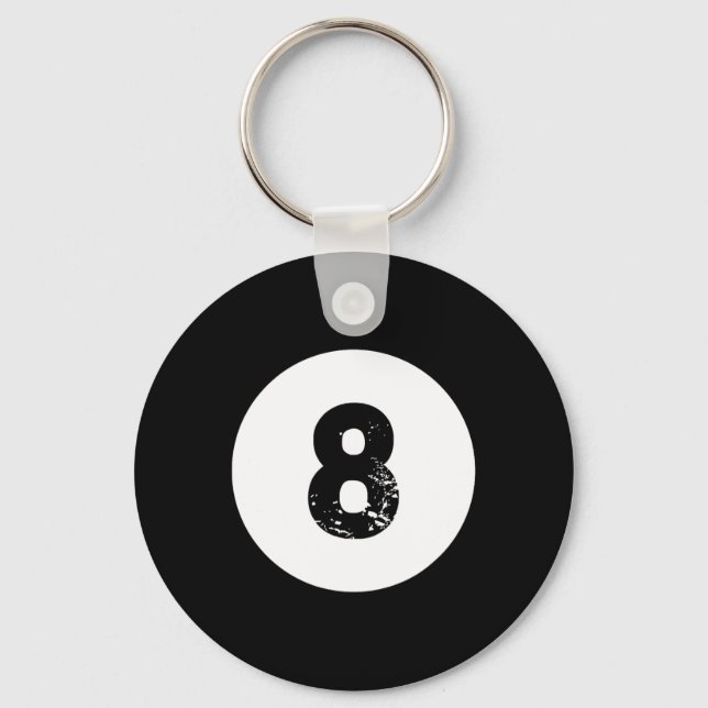 Funny 8 Boll Magic Billiards Bassäng Lazy Hallowee Nyckelring (Framsida)