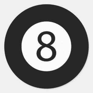 Funny 8 Boll Magic Billiards Bassäng Lazy Hallowee Runt Klistermärke