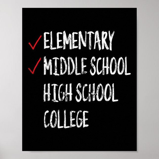 Funny 8:e Klass Studenten Gift Mitten School Grad Poster (Framsidan)