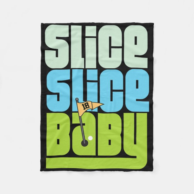 Funny 90's Pun Slice Slice Baby Golf T Shirt  Fleecefilt (Framsidan)