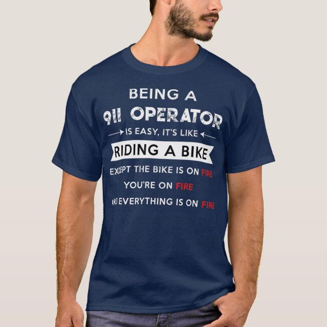 Funny 911 Operatörens apparel First Responder T Shirt (Framsida)